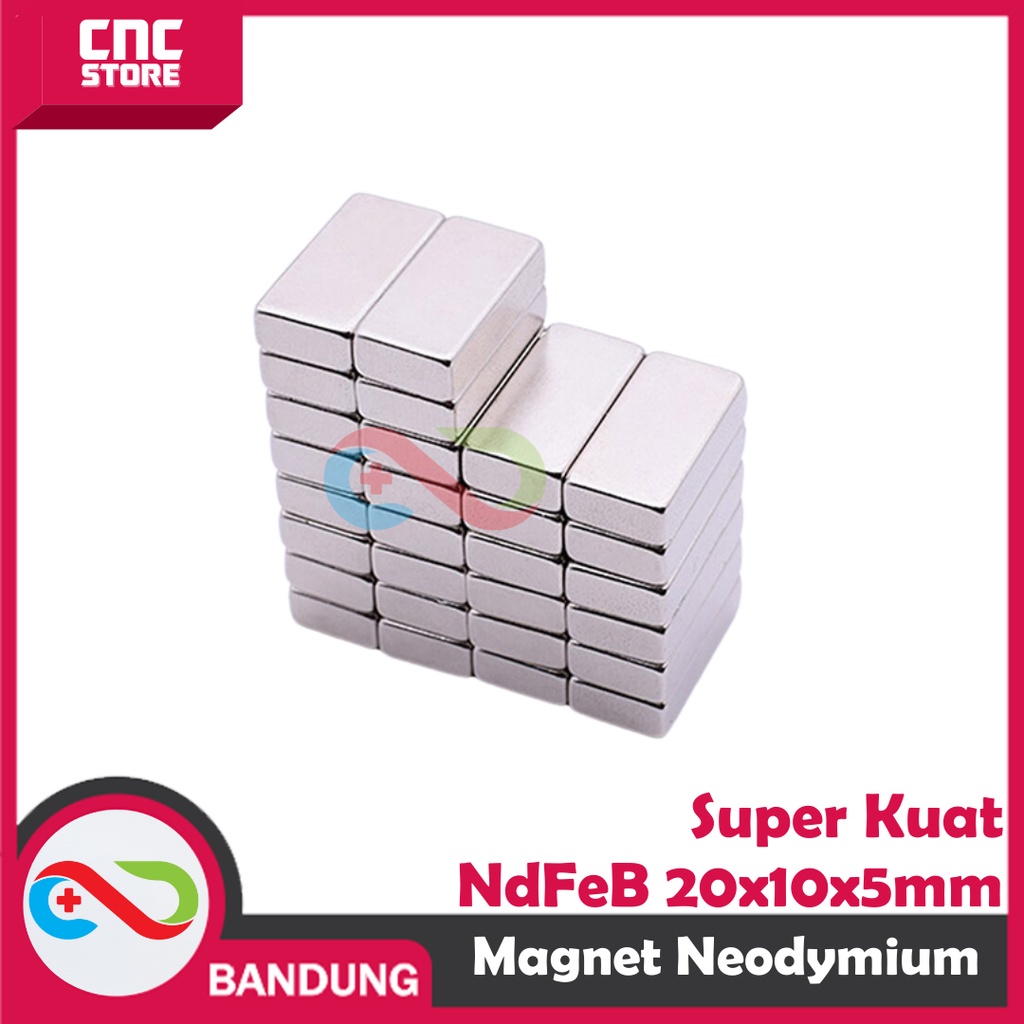 MAGNET NEODYMIUM NDFEB N35 PERMANENT BOX 20X10X5MM