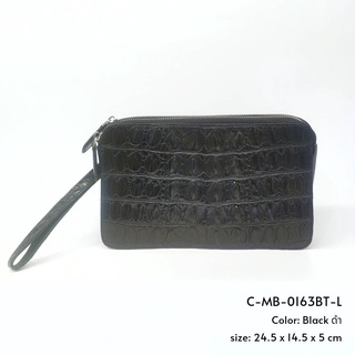 Prang Crocodile Leather Men Clutch Bag กระเป๋าถือผู้ชาย คลัทช์ผู้ชาย 2ซิป หนังจระเข้ C-MB-0163BT-L