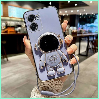 เคส OPPO A57 4G เคส OPPO A57 2022 เคส OPPO A53 A33 A95 A74 4G A15 A15S A16 A5S A7 A12 F9 A54 4G เคสโทรศัพท์มือถือแบบนิ่ม ขอบตรง พร้อมที่ตั้งวาง ลายอวกาศ สําหรับ