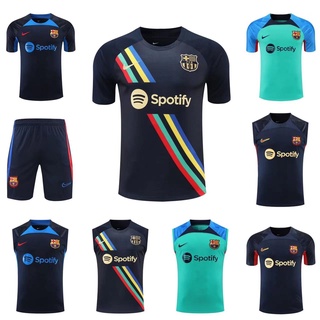 เสื้อกีฬาแขนสั้น ลายทีมชาติฟุตบอล Barcelona 2022-23 เข้าได้กับทุกชุด【พร้อมส่ง】