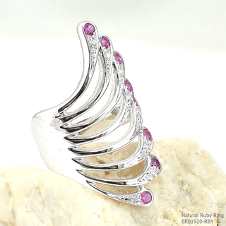 SKJewelryfactory แหวนปีกนก พลอยทับทิมแท้ ดีไซน์เก๋ๆ ER01920-RBY