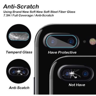 ฟิล์มกระจกนิรภัย กันรอยเลนส์กล้อง iPhone7/8-7Plus/8Plus-X/XS…