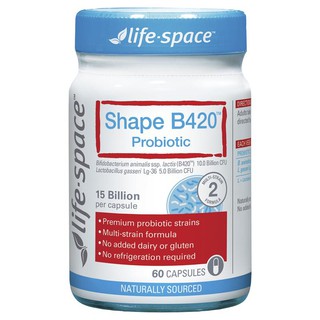 Life Space Shape B420 Probiotic อาหารเสริมช่วยในเรื่องย่อยอาหารและมีส่วนช่วยลดไขมัน 60 แคปซูล