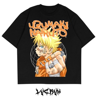 เสื้อยืดผ้าฝ้ายพรีเมี่ยม เสื้อยืด ขนาดใหญ่ พิมพ์ลายการ์ตูนนารูโตะ Uzumaki