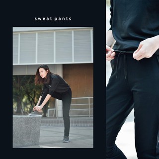 SWEAT PANTS กางเกงวอร์มขาจั๊ม - BLACK