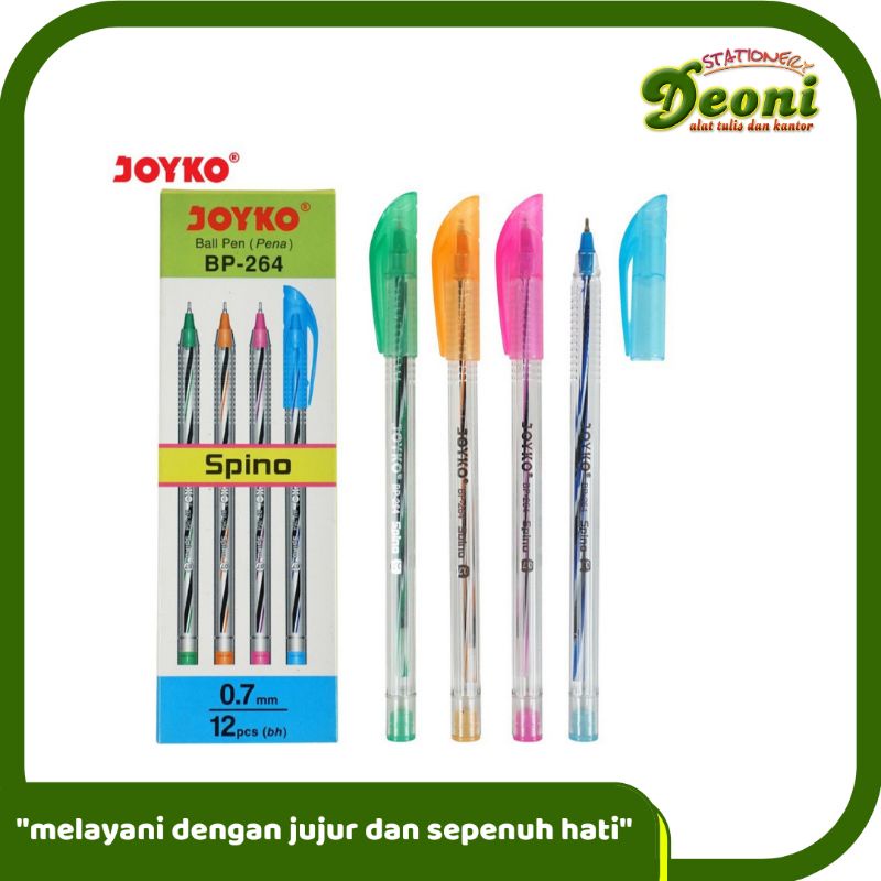 Joyko Bp-264 Spino 0.7mm ปากกาลูกลื่นสีดํา