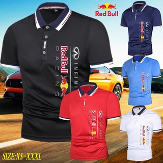 เสื้อยืดทรงโปโล คอปก ผ้าฝ้าย พิมพ์ลาย Redbullfashion คุณภาพสูง แฟชั่นฤดูร้อน สําหรับผู้ชาย