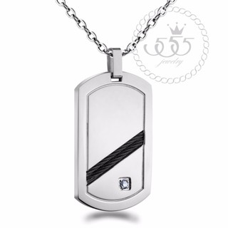 555jewelry จี้สไตล์ Dog Tag ดีไซน์เรียบๆแต่เท่ รุ่น MNC-P514 (P4)