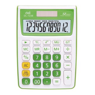 Deli 1238 Calculator 12-digit ของแท้100% เครื่องคิดเลข แบบตั้งโต๊ะ 12 หลัก