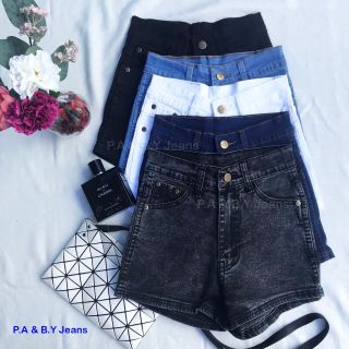 ยีนส์ขาสั้น ผ้ายืด บล็อคเล็ก ควรสั่งเพิ่ม 1ไซร์ ป้าย BY jeans