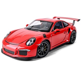 โมเดลรถ Porsche 911 GT3 RS สีแดง ขนาดสเกล 1:24 [Welly]