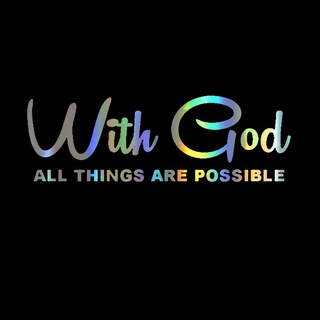 With GOD ALL THINGS ARE POSSIBLE สติกเกอร์ไวนิล ลายคริสเตียน คลาสสิก ขนาด 17.8*5.8 ซม. สีดํา เงิน เลเซอร์ สําหรับติดตกแต่งรถยนต์