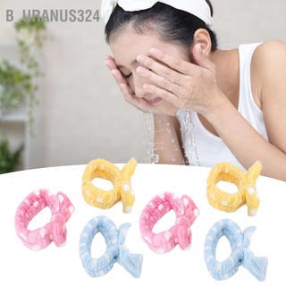 B_Uranus324 ที่คาดผม ผ้ายืด แบบนิ่ม ประดับโบว์ แบบพกพา 6 ชิ้น