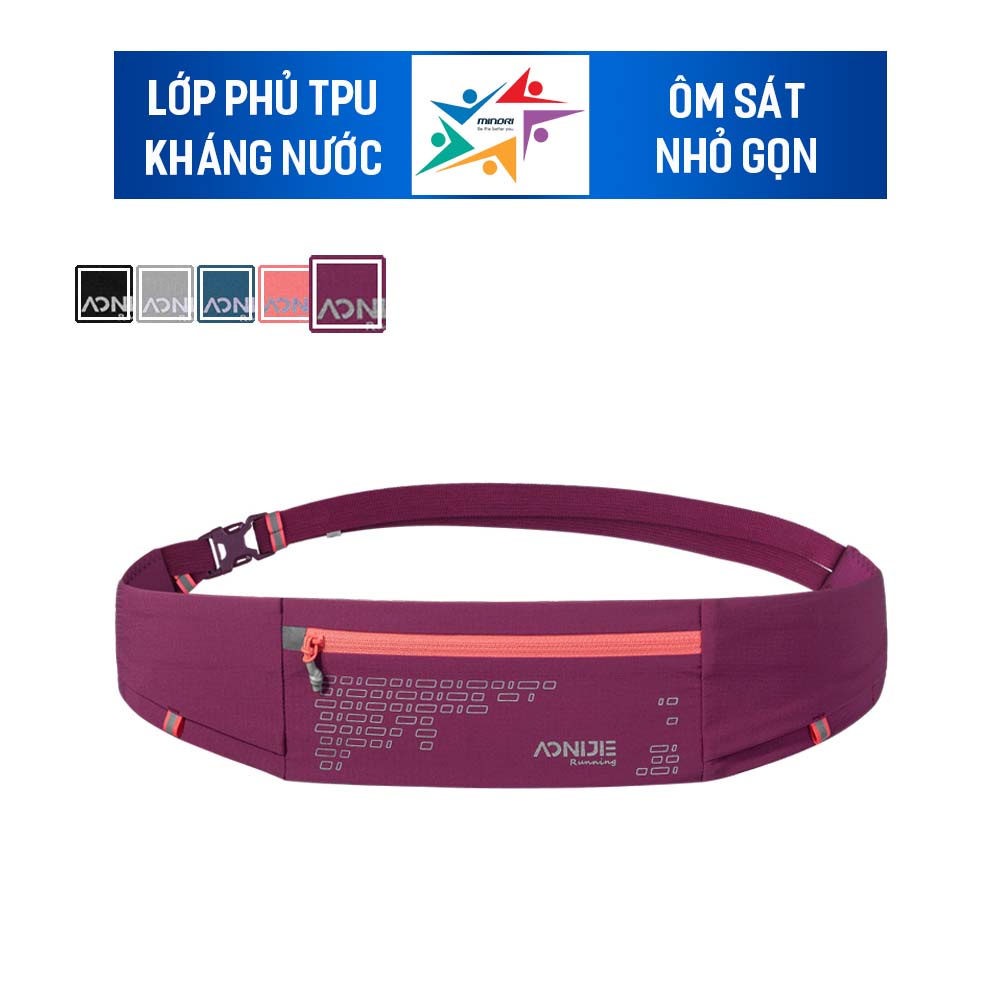Aonijie W8112 กระเป๋าคาดเอวกันน้ําสําหรับวิ่งแบบยืดหยุ่นขนาดกะทัดรัด