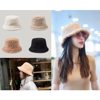 Bucket hat  faux fur  winter hat