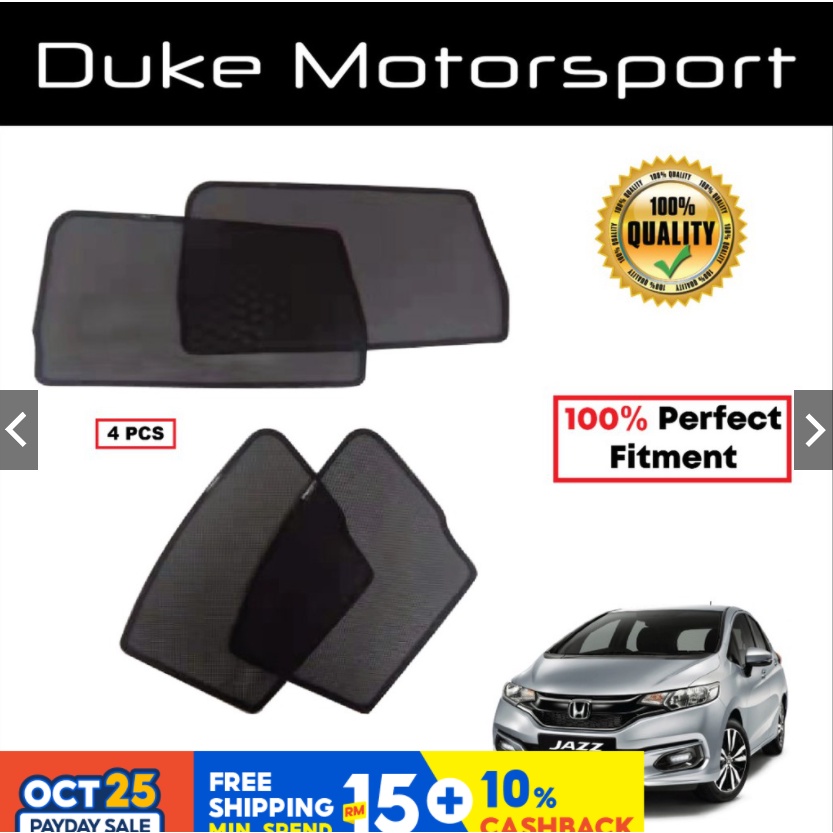 Magnetic Sun Shade Honda Jazz Gk 2016 Auto Side Window Curtain Custom Fit OEM Sunshades สําหรับ 4 ชิ