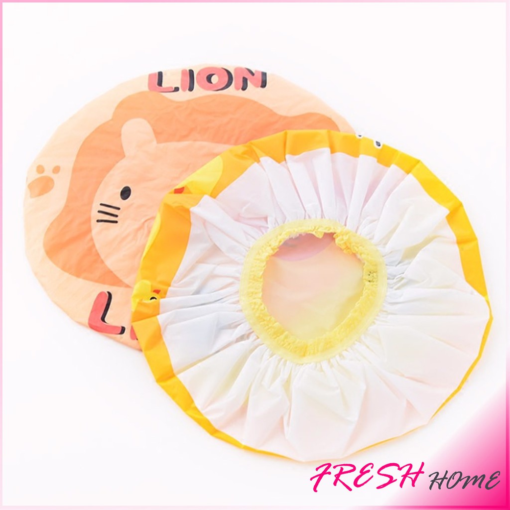 หมวกคลุมผมอาบน้ำ กันน้ำ ลายการ์ตูนน่ารัก   Shower Cap Kids - รูปที่ 2