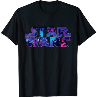 เสื้อผ้าผช▲zhae ข้อเสนอพิเศษ ดิสนีย์ สตาร์วอร์ส ฤดูร้อน Star Wars เสื้อยืดผู้ชาย หญิง เสื้อยืดชาย สีขาวS-5XL