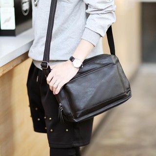 Men Leather กระเป๋า crossbody Sports Shoudler Bag ธุรกิจ กระเป๋าสะพาย