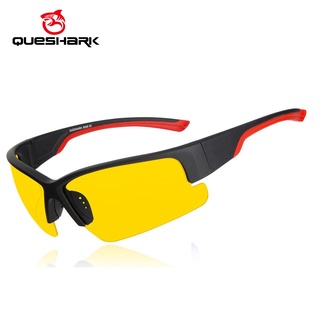 Yellow Night Vision Queshark Glasses Anti-Glare Matte Frame Bicycle Car Drivers 8 Colors QE35