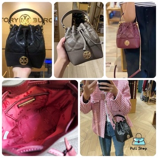 (พร้อมส่งสีแดง) กระเป๋าสะพายทรงจีบขนาดเล็ก แท้💯 TORY BURCH MINI WILLA BUCKET BAG 005