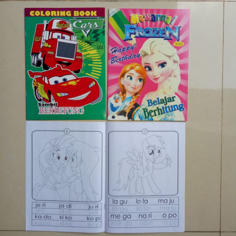 หนังสือเด็ก สมุดระบายสีสําหรับ Upin Ipin Tayo Pony Lol ตัวละครการ์ตูนแช่แข็ง ฯลฯ เรียนรู้การอ่านการเ