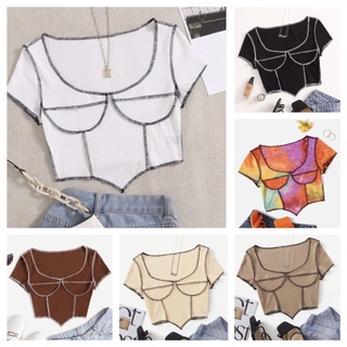 ⚡️⚡️พร้อมส่ง⚡️⚡️⚡️เสื้อครอปสายฝอ งานสายฝอ เสื้อครอปคละสี SHEIN ชุดเดินเขา ทะเล เสื้อแฟชั่น เสื้อผู้หญิง เซ็กซี่