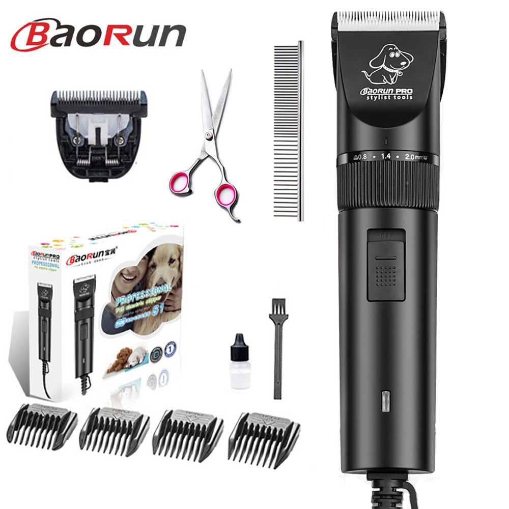 Baorun S1 High Power สุนัขตัดผมมืออาชีพไฟฟ้าสัตว์เลี้ยงแมว Clipper Grooming Trimmer สัตว์เลี้ยงตัดผมเครื่องโกนหนวดเครื่องตัดหญ้าสําหรับสัตว์