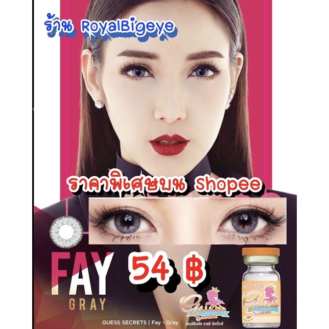 คอนแทคเลนส์ Fay Gray - Gaezz Secret สีเทาขนาดมินิ ลายสวยขายดี