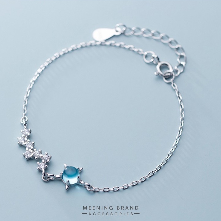 MeeningBrand ❥ สร้อยข้อมือเงิน BLUE STAR WITH DIAMOND COLLECTION (DIAMOND) [001103]