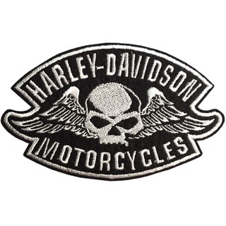 อาร์มรีดติดเสื้อ HARLEY DAVIDSON หัวกระโหลก ตัวรีดติดเสื้อลายฮาเล่ย์หัวกระโหลก อาร์มรีดติดเสื้อลายฮาเล่ย์