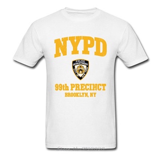 [COD]เสื้อยืดลําลอง ผ้าฝ้าย แขนสั้น พิมพ์ลายโลโก้ตํารวจ York 99Th Precinct Brooklyn Ny สีขาว แฟชั่นฤดูร้อน สําหรับผู้ชาย