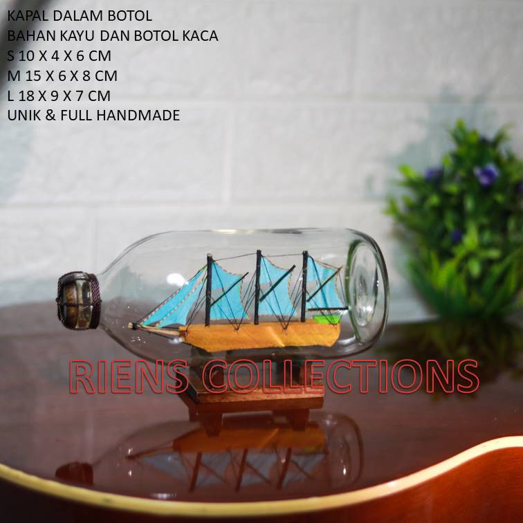 RIENS COLLECTIONS. SHIP SOUVENIR DECORTATIONS IN A BOTTLE SIZE S 10 CM X 4 CM X 6 CM. ของที่ระลึก JO