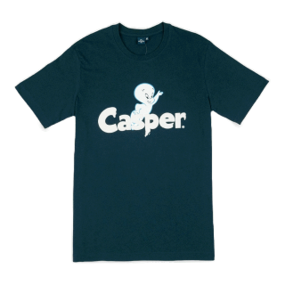 Universal Studios Men Casper Flock Print T-Shirt - เสื้อผู้ชายยูนิเวอร์แซล สตูดิโอ พิมพ์กำมะหยี่ลายแคสเปอร์ สินค้าลิขสิทธ์แท้100% characters studio