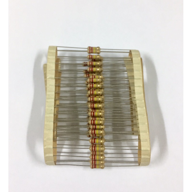 20ชิ้น Resistor 220k 1/2W +-5% ตัวต้านทาน 220เค 1/2 วัตต์ ค่าความผิดพลาด+-5% อะไหล่อิเล็กทรอนิกส์ อุ