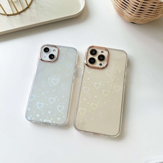 สอบถามก่อนกดสั่ง เคสหัวใจ เคสโฮโลแกรม hologram เคสใส เคสโทรศัพท์ ขอบนิ่มหลังแข็ง พร้อมส่งจากไทย ขอบกล้องทอง หัวใจ