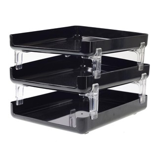 ถาดเอกสารพลาสติก A4 3 ชั้น สีดำ ออร์ก้า DT-S3N/Plastic Document Tray A4 3-Tier Black ORCA DT-S3N