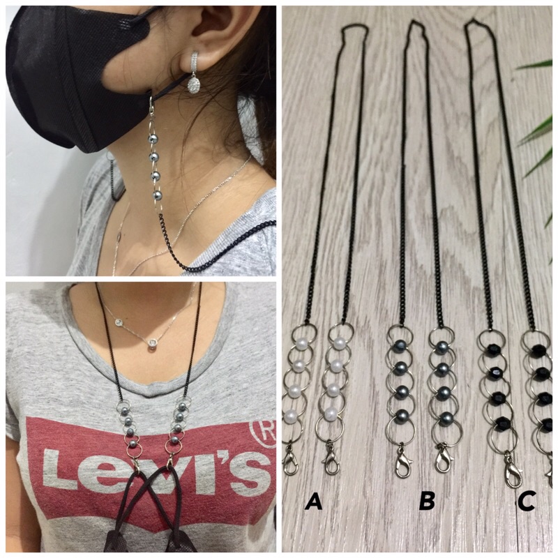 013/สายคล้องแมสเกาหลี/โซ่หน้ากากเกาหลี/สร้อยคอโซ่