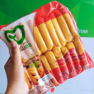 ไส้กรอกไก่สโมคกี้ฮอทดอกหนังกรอบพรีเมี่ยม (Smoky Hotdog Premium) ตราฟาร์มสุข ขนาด 1 กก. (34 ชิ้น)