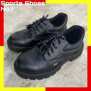 รองเท้าเซฟตี้ Safety Shoes หัวเหล็กพื้นเหล็ก ขนาด36-44 สีดำ (อย่าลืมใช้โค้ดส่งฟรี)