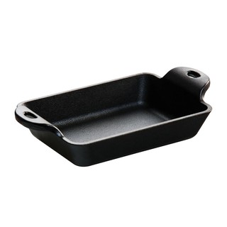 Lodge Cast Iron Rectangle Mini Server กระทะเหล็กหล่อสี่เหลี่ยมผืนผ้าสองหู 0.3 ลิตร, 19.2x10.95 cm HMSRC