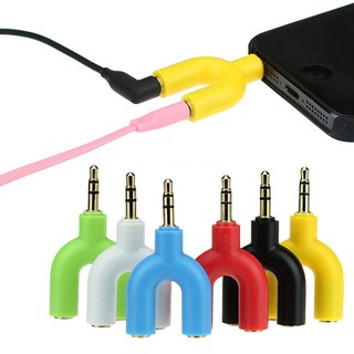 Dual 3.5mm U Type Jack 3.5mm Headphone Male To 2 Female Audio Cables Splitter Adapter Plug