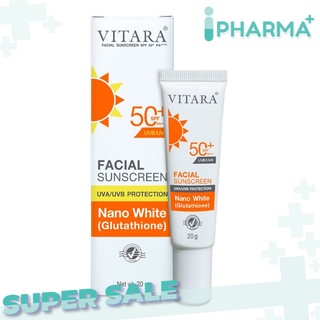 VITARA Facial sunscreen SPF50+ PA++ 20 G ครีมกันแดด [iPha]