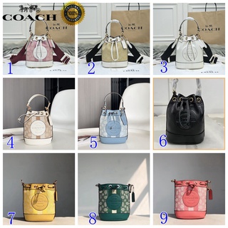 🎄พร้อมส่ง🌟Coach กระเป๋าสะพายไหล่ใหม่ผู้หญิงมินิกระเป๋าถือใบเล็กรูดปิดในสต็อก 5121 5114 8322