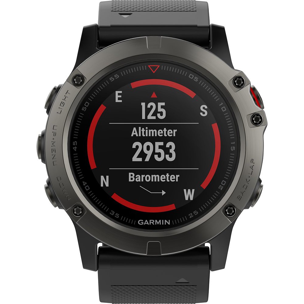 Garmin fenix 5X ของใหม่ มือ 1, Sapphire Smartwatch 51mm Fiber-Reinforced Polymer Slate Gray with Black Band