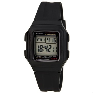 ﻿Casio นาฬิกาข้อมือผู้ชาย สายเรซิ่น รุ่น F-201WA-1ADF - black