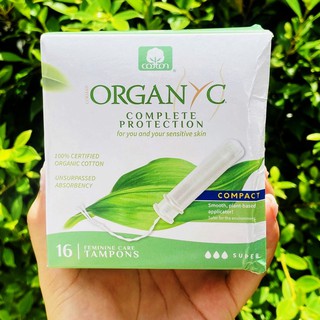 ผ้าอนามัยแบบสอด 16 ชิ้น ออแกนิก Organic Tampons Compact Super Absorbency 16 Tampons (Organyc)