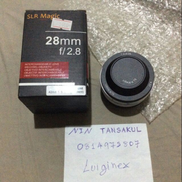 ขายเลนส์ SLR Magic 28mm f2.8 for Sony E Mount

สีเงิน ขาย 4,567 บาท