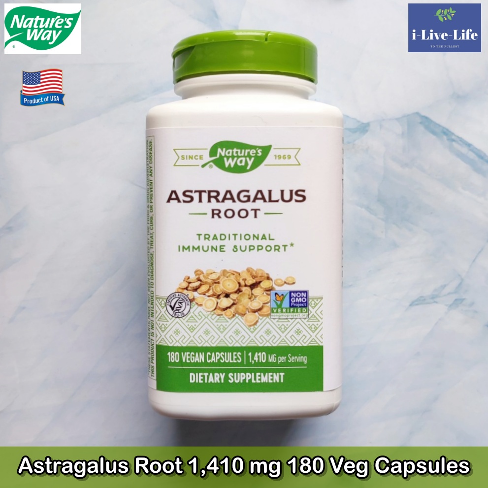 อึ้งคี้ แอสทรากาลัส Astragalus Root 1,410 mg 180 Veg Capsules - Nature's Way