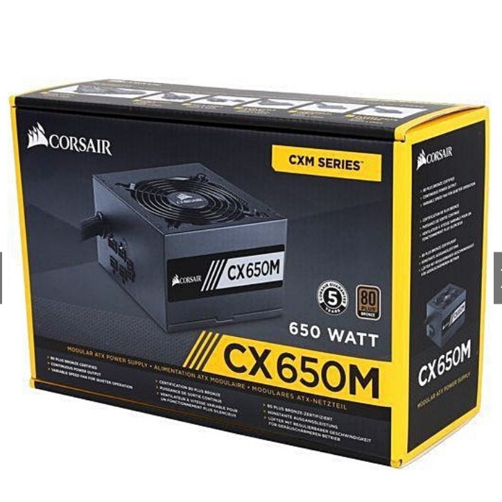 CORSAIR CX650M 650W (80+ BRONZE) มือสอง ประกันถึง 12/2022